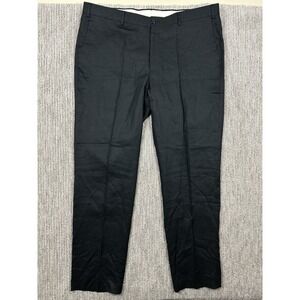 Paul Frederick Men's 100% Linen Dress Pants NWT 42x34 Black